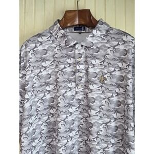 New Orleans Saints Shirt Mens 2XL Gray NFL Football Stitch Camo Golf Polo